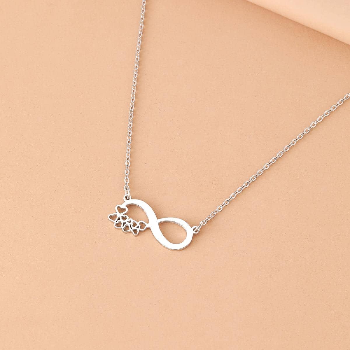 Colliers en acier inoxydable produits tendances Pendentifs cÅ“ur plein romantique Infinity Symbol Collier Ã chaÃ®nepour femme, Bijoux cadeaux