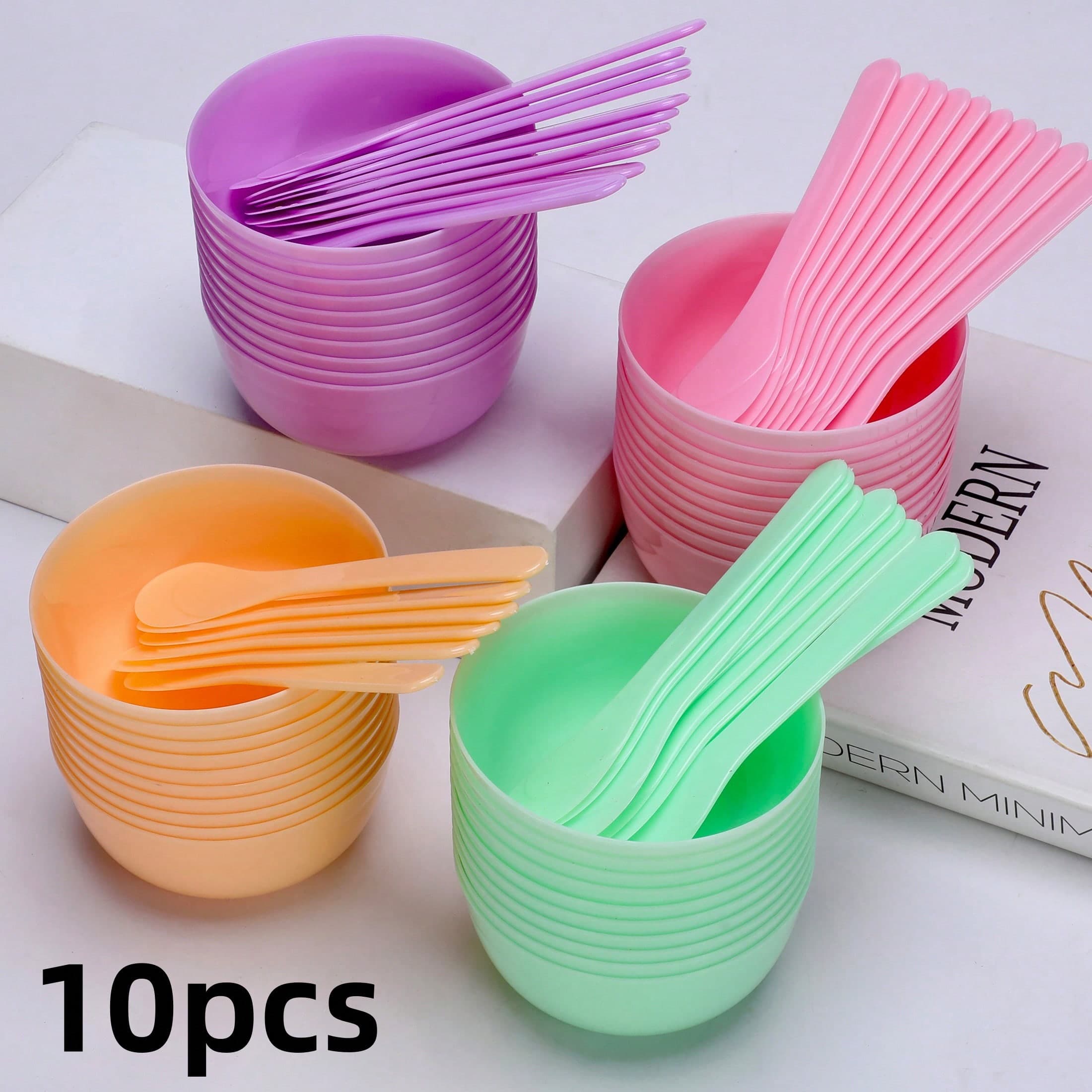 Ensemble De 10 Bols De Mélange Réutilisables Et Bâton De Mélange Pour Masque Facial Diy, Convient Aux Masques D'argile Et Aux Autres Produits De